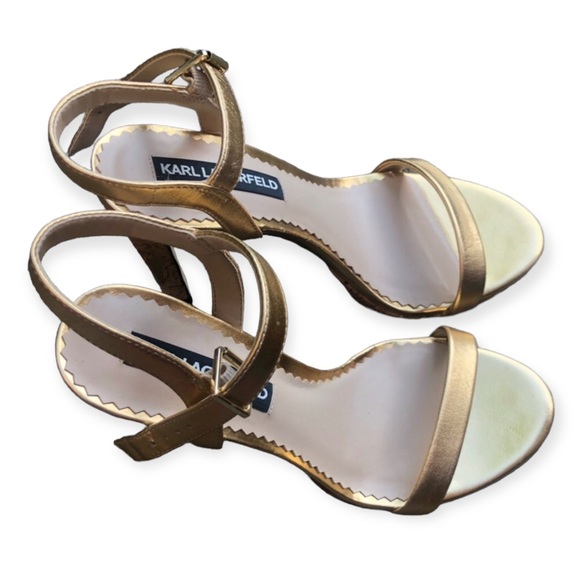 Karl Lagerfeld Paris High Heel Pumps Gold - Picture 1 of 7